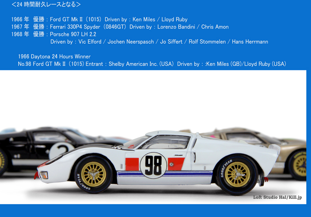 1966 Daytona 24 Hours Winner No.98 Ford GT Mk IIi1015) 1/43 ixo