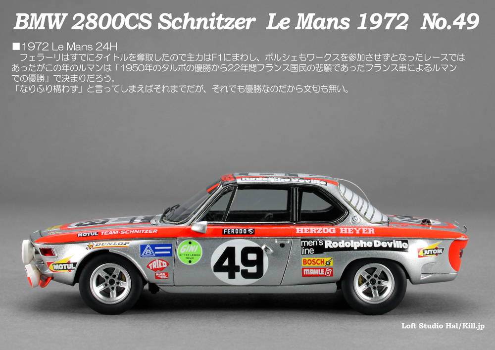 BMW 2800CS Schnitzer 1972 Le Mans No.49 1/43 Spark
