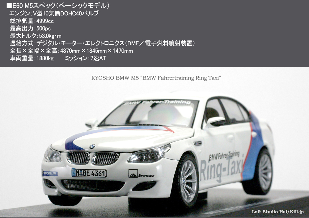1/43 KYOSHO BMW M5 gBMW Fahrertraining Ring Taxih
