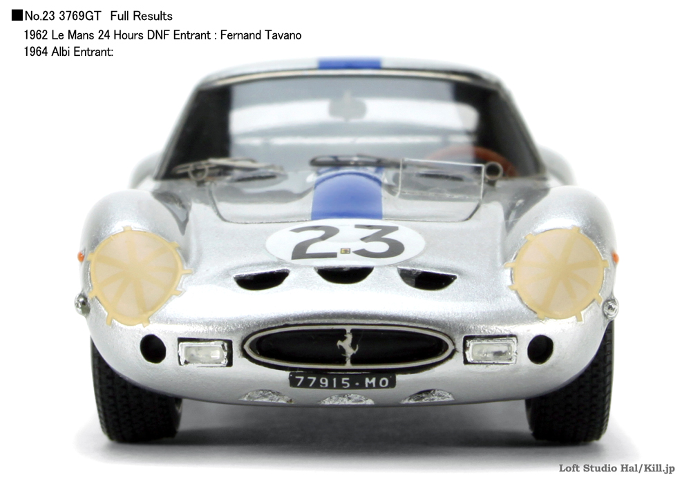 1962 Le Mans 24H No.23 3769GT Entrant : Fernand Tavano 1/43 Red Line