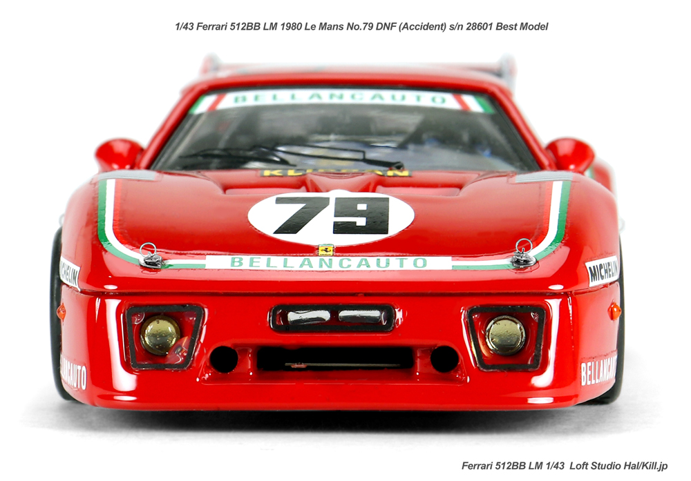 1/43 Ferrari 512BB LM 1980 Le Mans No.79 DNF (Accident) s/n 28601 Best Model
