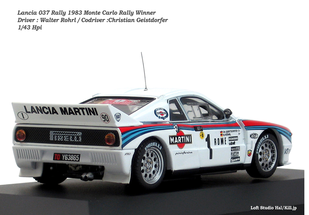 Lancia 037 Rally 1983 Monte Carlo Rally Winner 1/43 Hpi