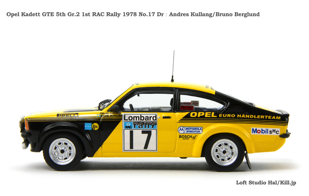 Opel Kadett GTE 5th Gr.2 1st RAC Rally 1978 No.17 DrFAndres Kullang/Bruno Berglund