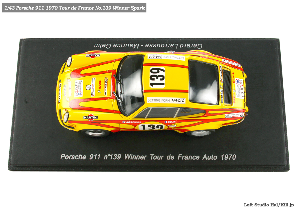 Porsche 911 S/T 2.3 1970 Tour de France No.139 Winner Chassis 911 030 0949 Spark 1/43