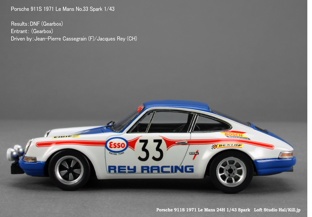 1/43 Porsche 911S 1971 Le Mans No.33 Spark