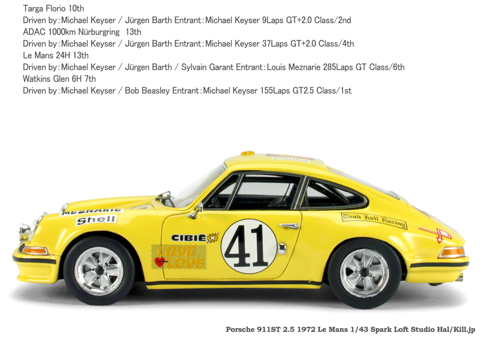 Porsche 911ST 2.5 1972 Le Mans No.41 1/43 Spark