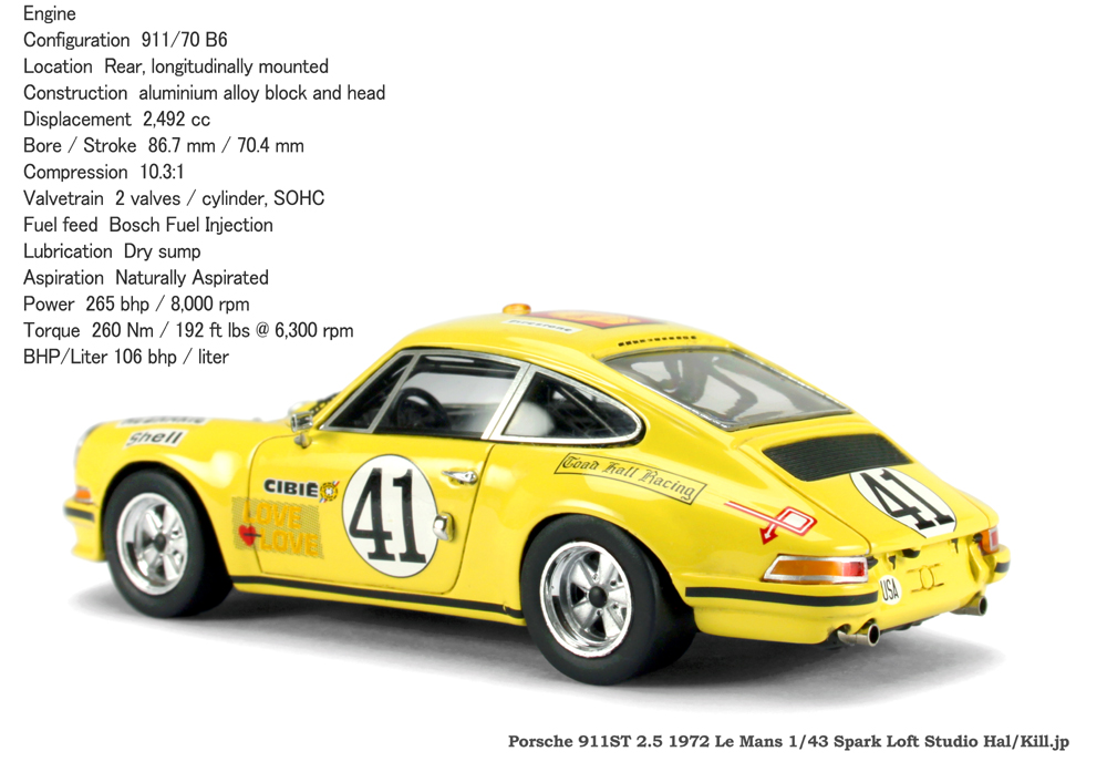 Porsche 911ST 2.5 1972 Le Mans No.41 1/43 Spark