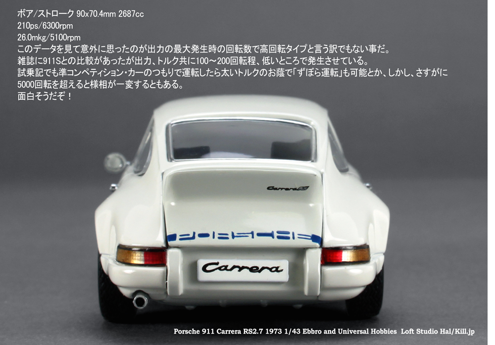 Porsche 911 Carrera RS2.7 1973 White with Blue letters