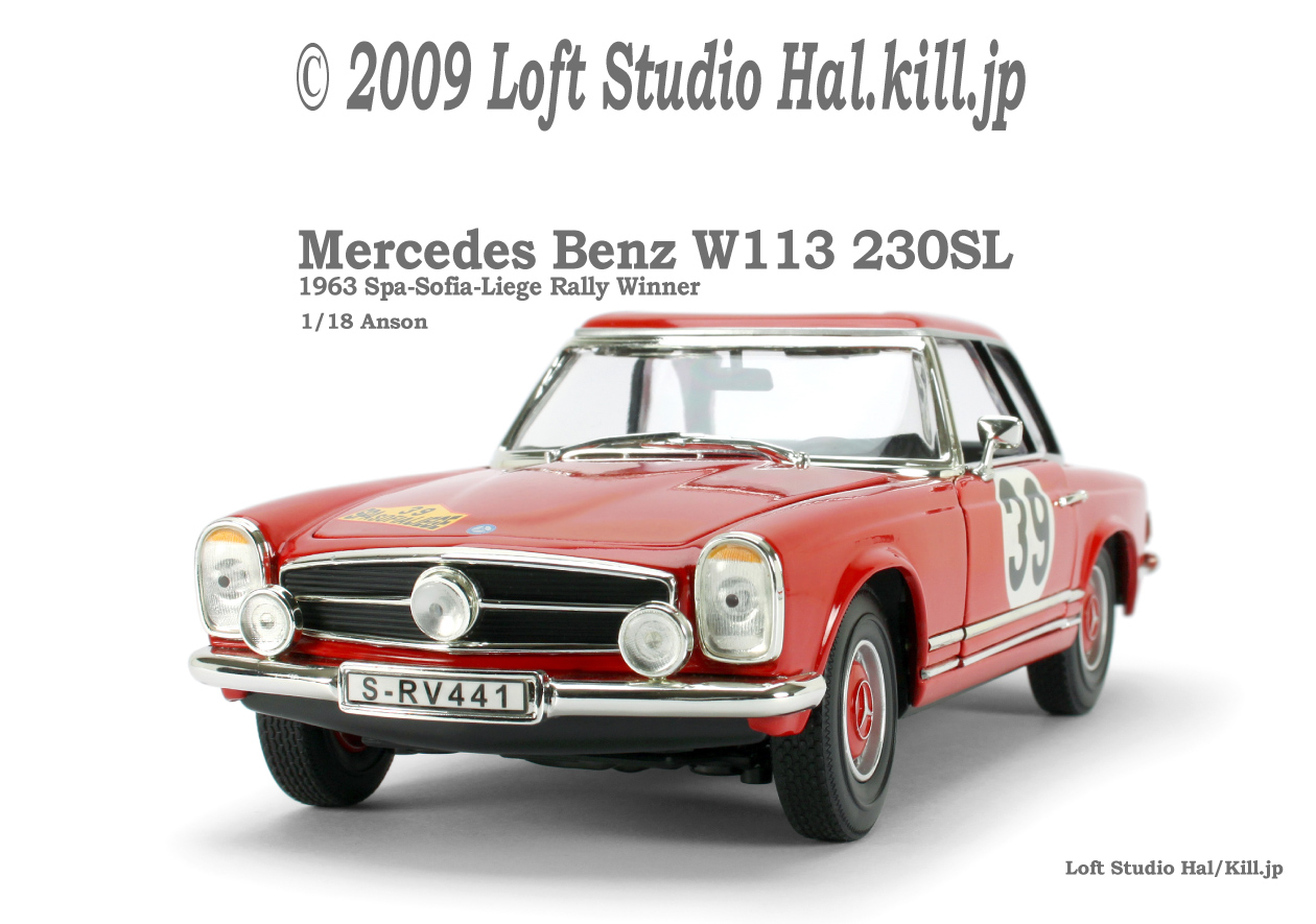 1/18 Mercedes Benz W113 230SL 1963 Spa-Sofia-Liege Rally Winner Anson